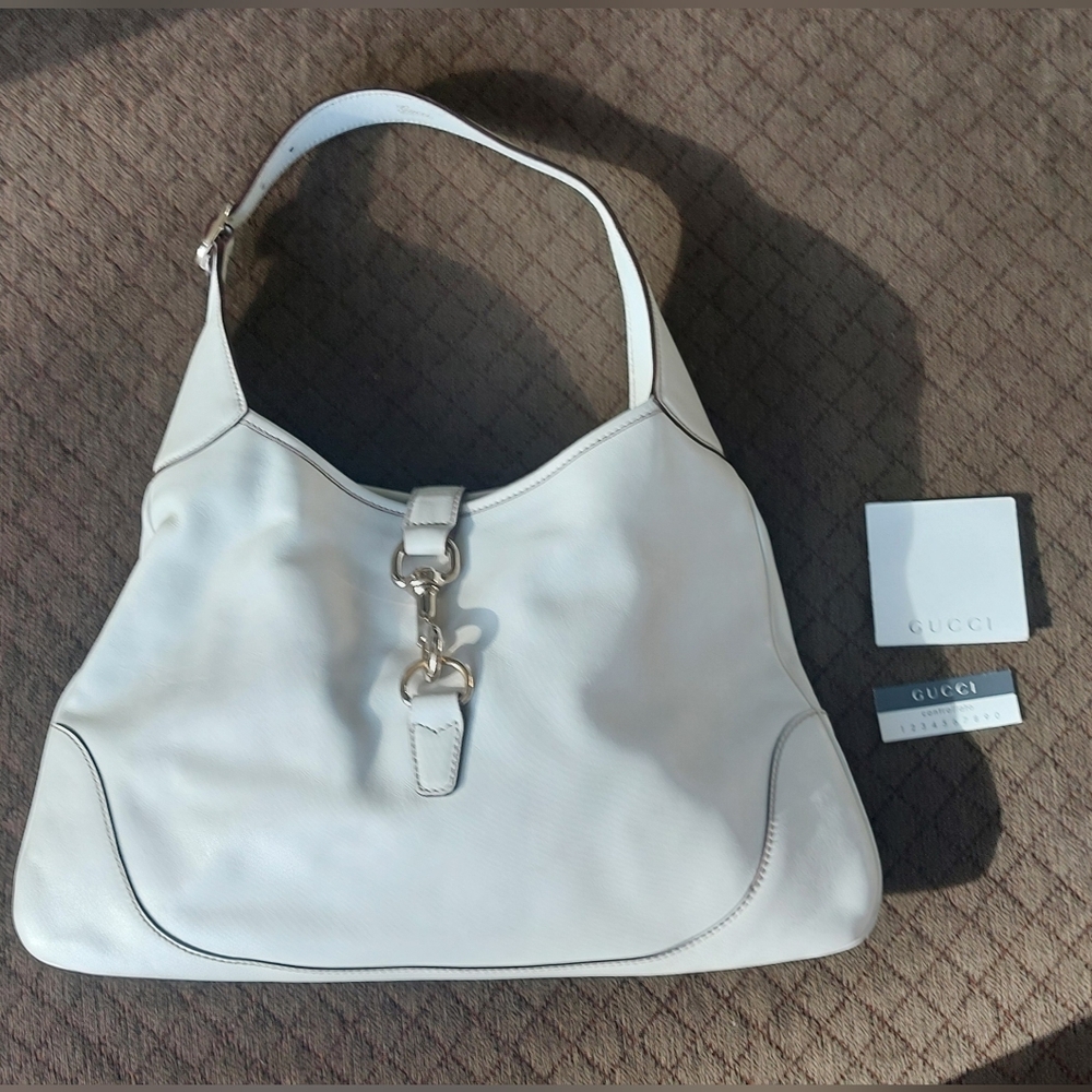 GUCCI WHITE JACKIE O Handbag